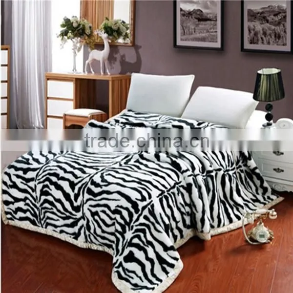 Home Textile High Quality Zebra Printed Heating Flannel Blanket photo-2