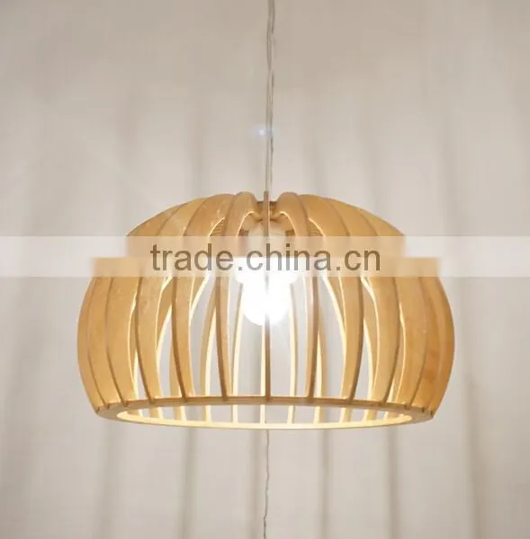 Ce Wood Pendant Lamp For Hotel Restaurant Projects Decoration With E27 Light Holder Parts