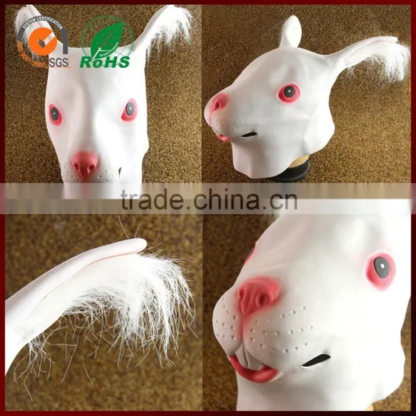 Halloween Props Lovely Female Head Rubber Rabbit Mask photo-4