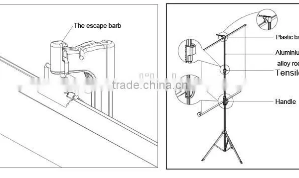 Hot Sale and Best Price 50"-200" Matte White Portable Tripod Projector Screen/outdoor Projector Screen photo-5