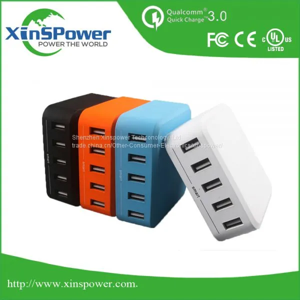 High Quality Desktop Type 5 Ports 5V 8A EU Plug Travel USB Charger With FCC UL CE Certification photo-2