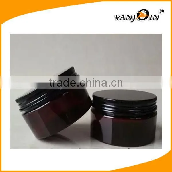 PET Jar 50g 100g 150g 250g Amber Plastic Jar With Metal Lid for Sale photo-2