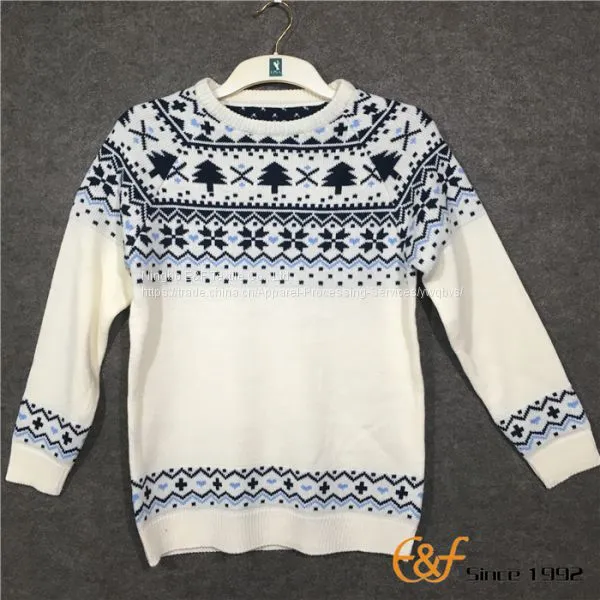 Boy's Jacquard Style Raglan Sleeves Knitting Sweater photo-1