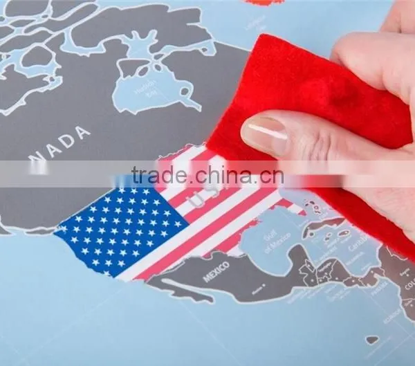 New World Map With Scratch off Flags Edition Tube Packaging Scratch Travel World Map AMA-13 photo-3