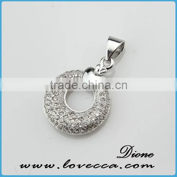 Sell Letter S Copper Pendant Jewelry With Silver Color Micropave Setting Pendant for Factory Price photo-3