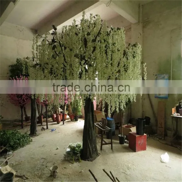 SJ201710046 China Manufacturer Fake White Silk Pudding Blossom Flower Tree photo-2