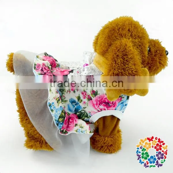 2016 New Design Cute Puppy Floral Dog Clothes Wholesale Small Dog Clothes Dog Clothes Bulk photo-3