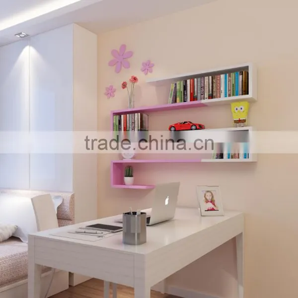 New Design Set of 2 J Shape Wall Display DIY Home Decorative Wooden Floating Wall Shelf Wholesale photo-4