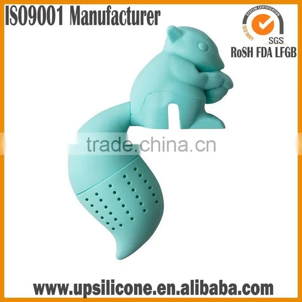 2016 Latest High Quality Squirrel Shape Silicone Tea Strainer Filter Silicone Tea Infuser photo-3