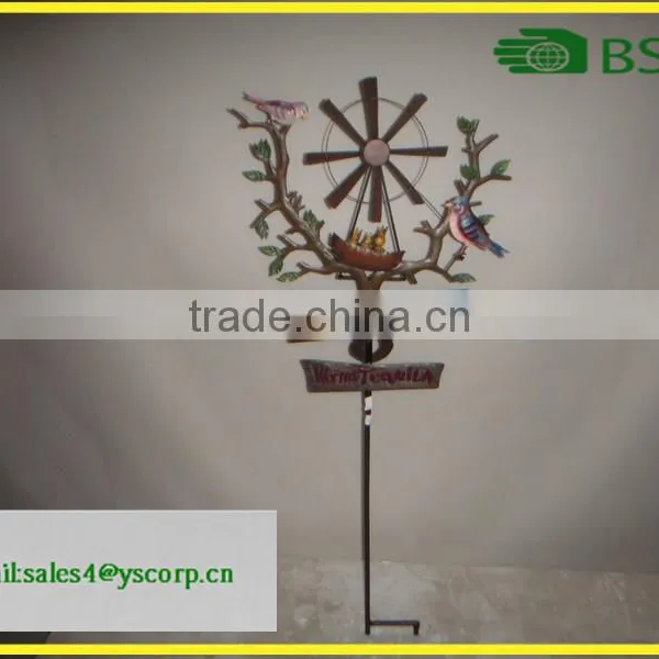 Wholesale Antique Welcome Sign Stand on Stakes With Metal Garden Decoration Windmill photo-4