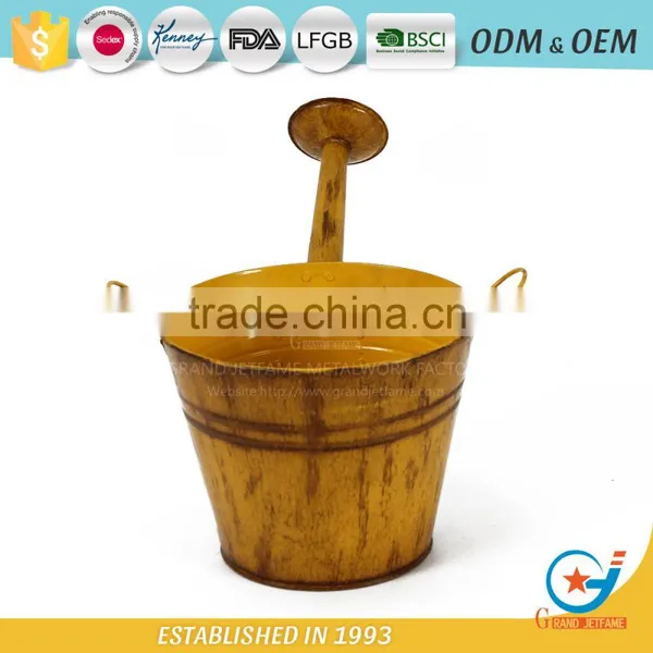 10 Inch Garden Unique Powder Coated Coloured Metal Plant Colored Flower Pots Coloured Plant Pots Metal photo-2