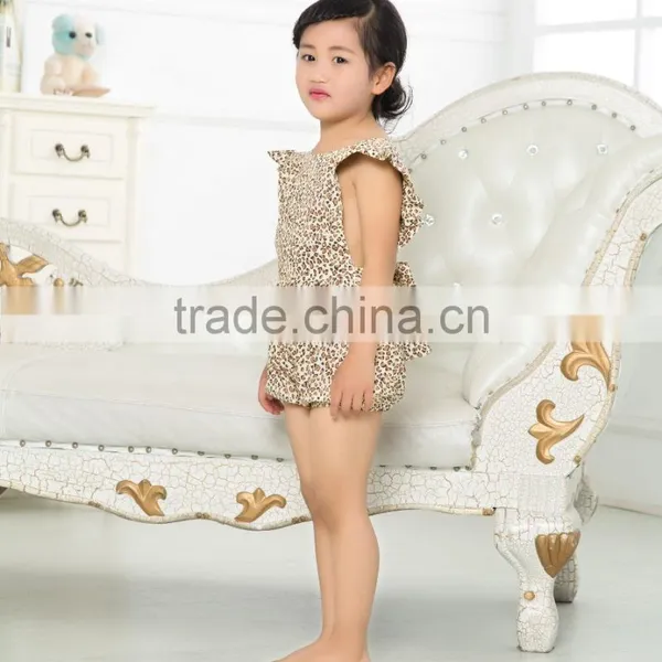 Summer Girl Clothing Bab Bodysuits Leopard Romper photo-2