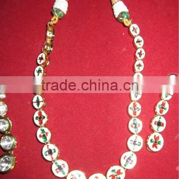 GOLD PLATED Pachi Kundan Necklace EARRING Set photo-2