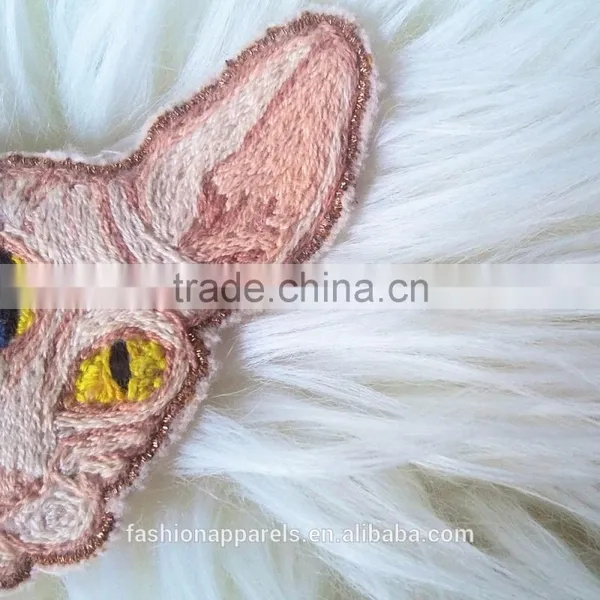 Custom Hand Made Hairless Cat Embroidered Patch for Clothes Embroidery Patch Made in China Choose Size/color photo-3