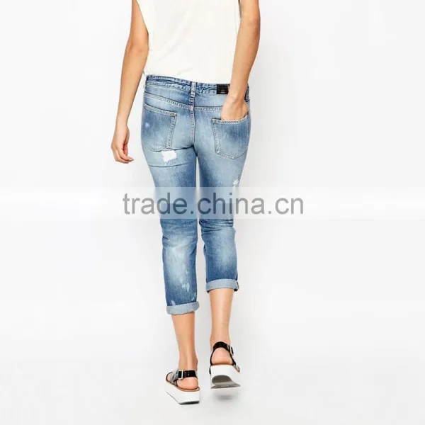 2016 Cheap Ladies Short Tops Jeans Women With Fashion Ripped Style photo-2