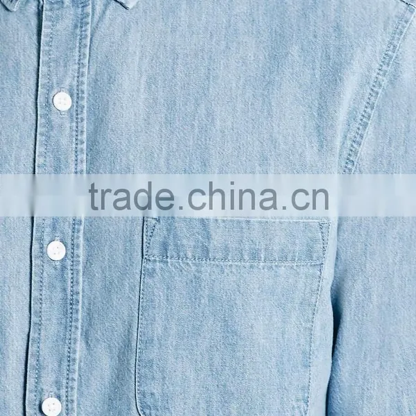 Man Jean Solid Color Shirt Slim Fit Shirt photo-2