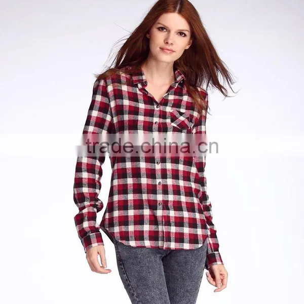 New Wholesale Fashion Comfortable Long Sleeve Plaid Flannel Shirt With Button Down photo-6