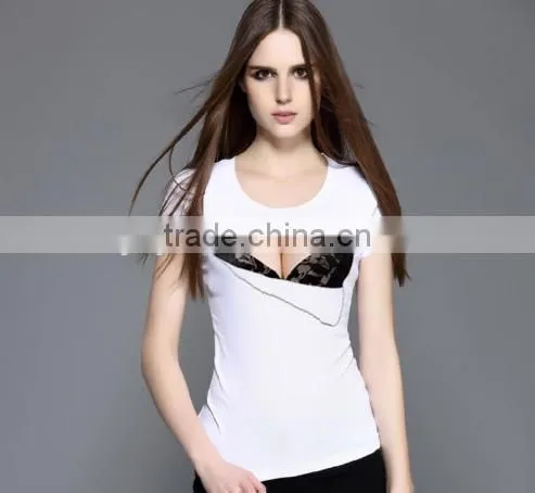 Women Sexy Pattern Short Sleeve Tee photo-3