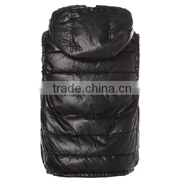 2015 High Quality Black Men's Vest With Hood photo-2