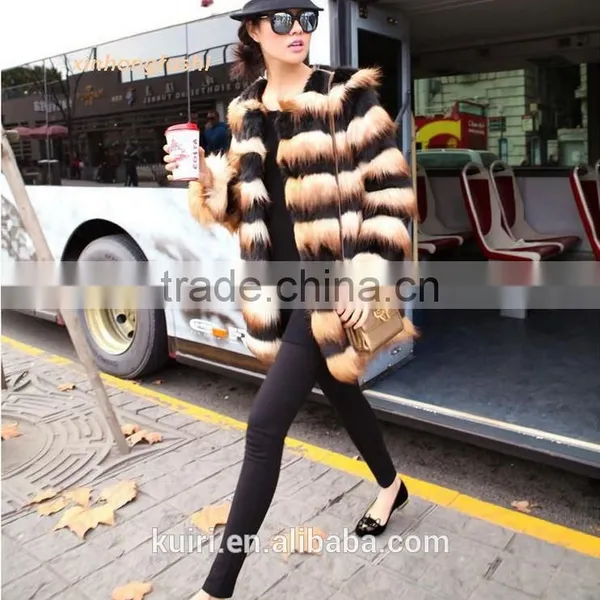 Women Winter Faux Fox Fur Overcoats Hot Sale Fashion Lady Fake Fur Coats photo-3