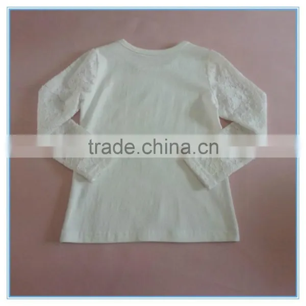Girls Printed Lace Sleeve t Shirt, Beautiful Girl t Shirt With Printing, Fancy Gril Long Sleeve t Shirt, Bowknot Decorated Wear photo-2