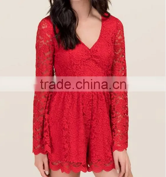 Sexy Long Sleeve Lace Club Rompers Jumpsuits Women 2016 photo-2