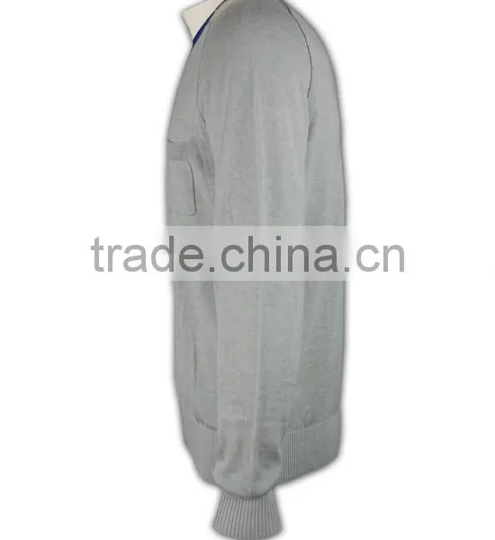 ISO9001/BSCI Manufature Blank Light Grey Acyclic Varsity Sweater photo-3