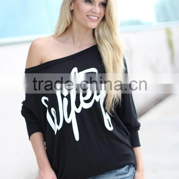 Women Fashion One Shoulder Long Sleeve Ladies Blouse and Top for Wholesale 2017 photo-6