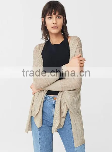 Women's Dolman Long Sleeve Loose Cashmere Knitted Thin Cardigan With Best Quality photo-2