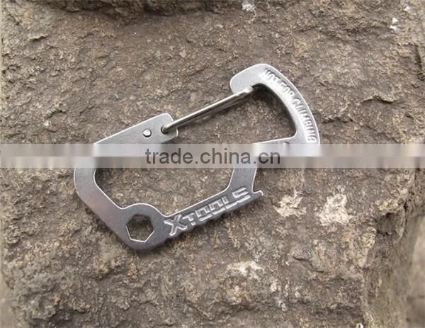 Survival Camping Hiking Outdoor Rescue Gear Mini Carabiner Keychain Multi Tool Kit Key Chain photo-3