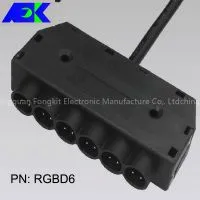 6 Way Splitter DC Extension Plug Female Cable Junction Boxes for Halloween Holiday Decoration Lightings