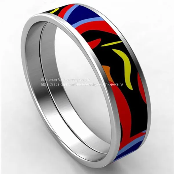 Bohemia Style Enameled Bangle Stainless Steel For Women photo-3