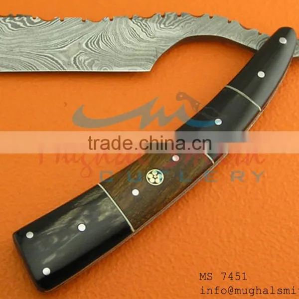 Damascus Steel Razor/wood Handle/Shaving Razor With Mosaic Pin photo-2
