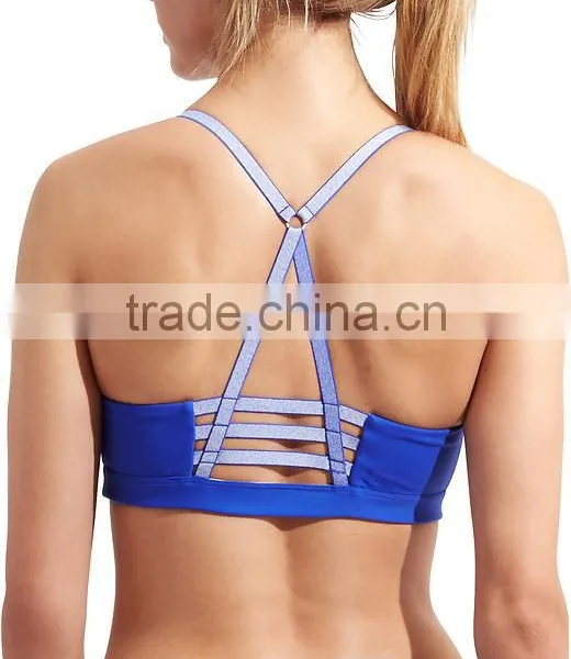 Custom Sexy Yoga Bra 88% Polyester 12% Spandex X Back Yoga Clothing