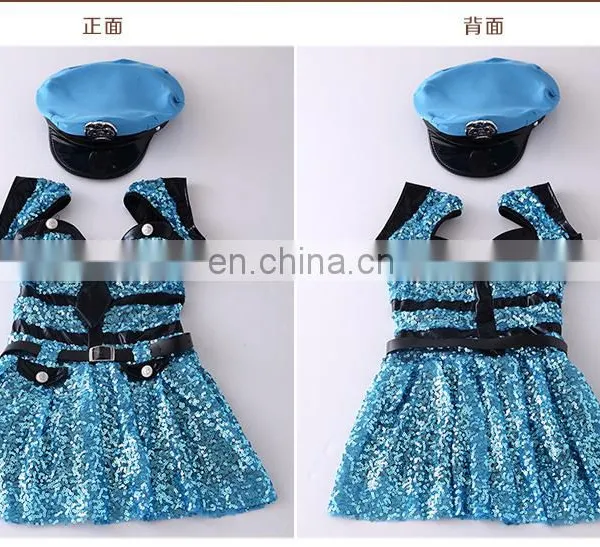 Quality Control Sexy Navy Blue Dress Adult Sequins Cosplay Costume Wholesale photo-3