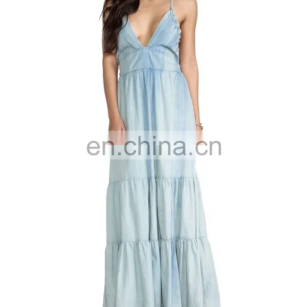 CHEFON Sexy Backless Maxi Dresses