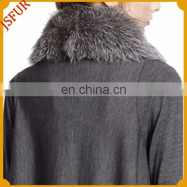 Latest Design Wool Knitted Cardigan With Real Rabbit Fur Collar Wholesale Cardigan photo-3