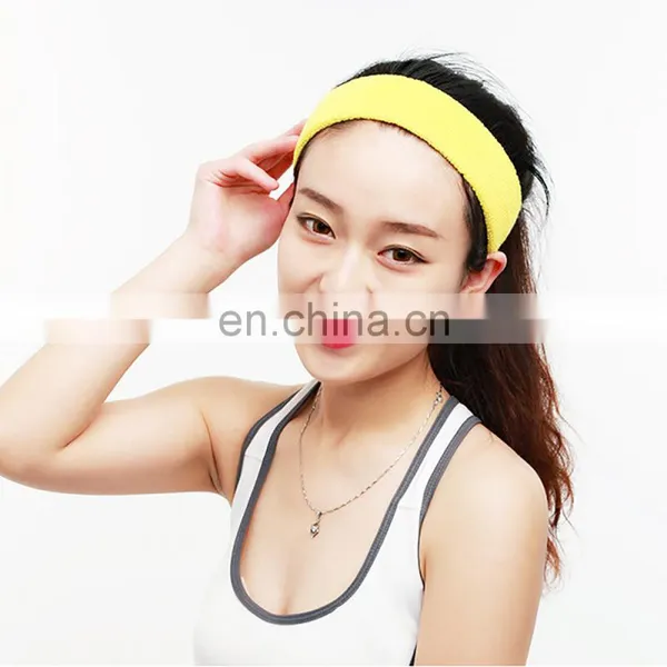 Solid Color Girls Sport Headbands Towel Hair Band Rainbow Sweatband
