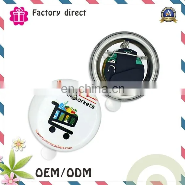 Direct Manufacturer Round Shape Metal Material Safe Pin Light up Badges photo-3