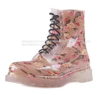 Popular Style Women Shoes,New Fashion Transparent Lady Rain Shoes,Transparent PVC Rain Shoes photo-2