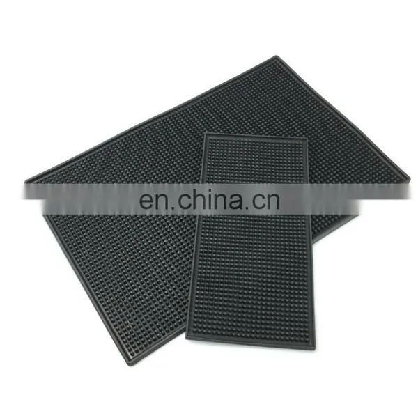 PVC Rectangular Black Water Coaster With Anti-slip Function for Bar Counter photo-2