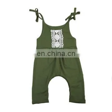2018 Wholesale Boutique Clothing Sleeveless Ruffle Girls Romper Rainbow Stripe Infant Baby photo-4