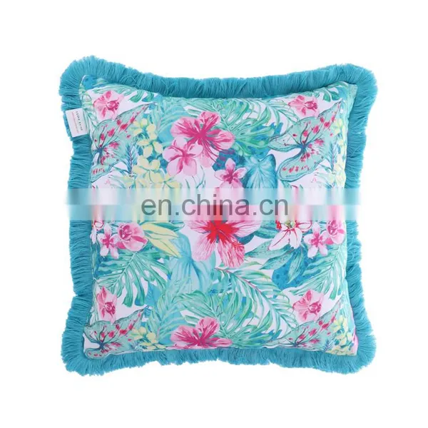 Decorative Square Accent Pillow Case 18x18inch Abstract Flower Arrangement Style Nature Elements Vibrant photo-2