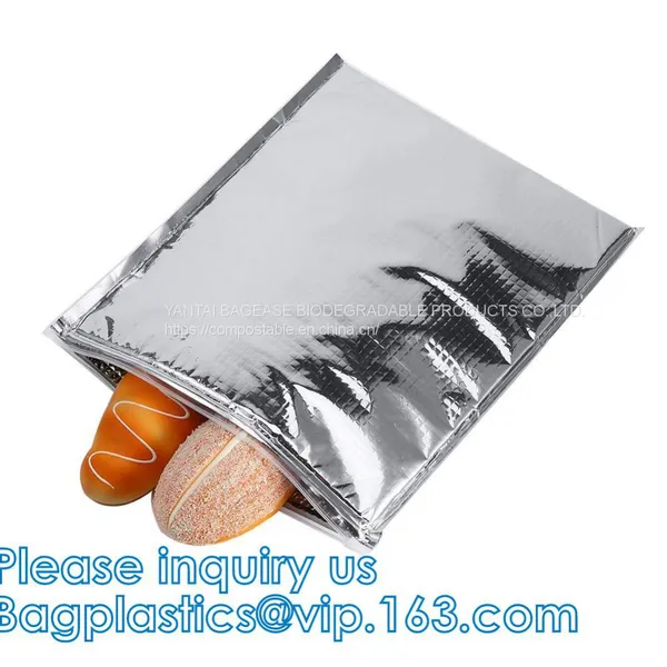 Custom Bulk Waterproof Large Soft Folding Food Delivery Picnic Lunch Tote Grocery Cooler Bag Aluminum Foil Thermal Bags photo-5