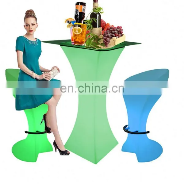 High Cocktail Bar Tables /Light Up LED Bar Cocktail Table For Party Event Nightclub Wedding Bar Use photo-2