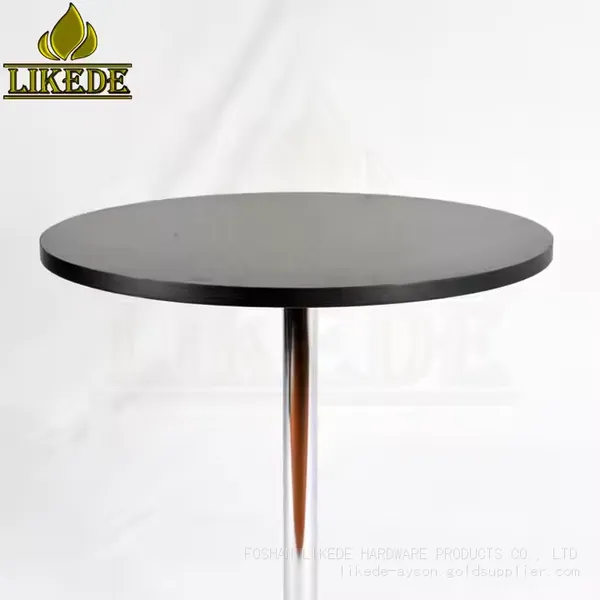 Morden Design Round Restaurant Dining Table Black With Metal Base for Cafe Use photo-2
