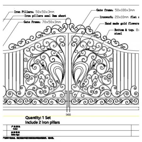 Australia Driveway Gates Wrought Iron Gate Aluminum Gate Design China photo-5