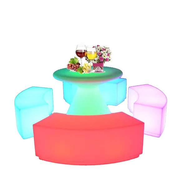 Moon Shape Bar Chair /Rechargeable Rgb Colors Glow Night Club Furniture Chair Illuminated Led Fancy Bar Furniture Sets photo-4