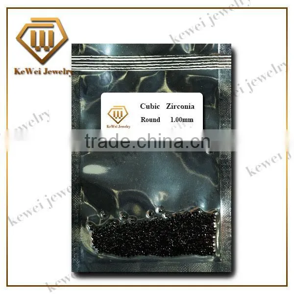 CZ Gemstone Vacuum Packing 1mm Black Cubic Zirconia Stone