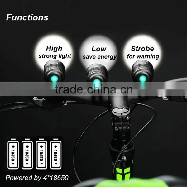(160244) High Power 3000lumens 4x18650 Lithium Battery 3modes Bike Lihgt photo-4